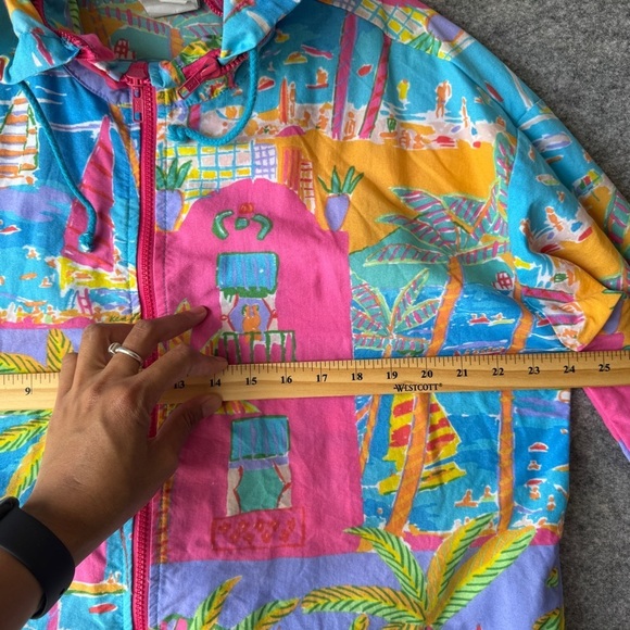 Vintage Ken Done Colorful Hooded Jacket Printed Windbreaker Size Medium - Picture 8 of 15